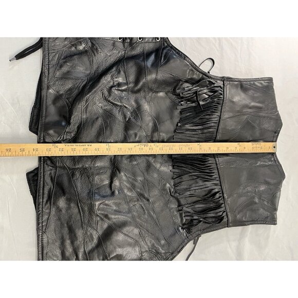 Genuine Buffalo Leather Naverre Leather Vest Men XXXL Italian Stone Fringe - Picture 7 of 10